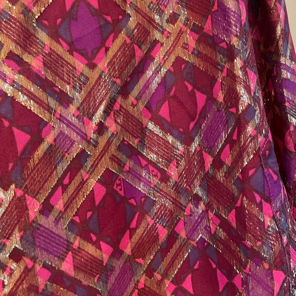 NWT Tory Burch Pink Hastings Plaid Chiffon Blouse Size 8 - Picture 5 of 5